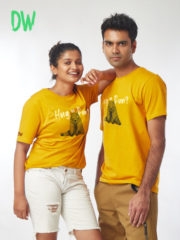 Unisex Short Sleeve – The Hug or Run! | A4 Front Print | Save Animals