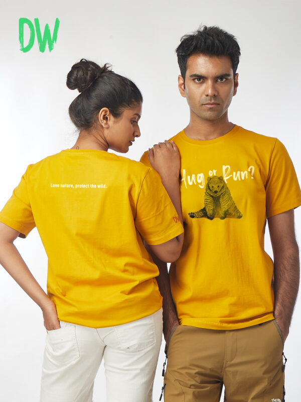 Unisex Short Sleeve – The Hug or Run! | A4 Front Print | Save Animals